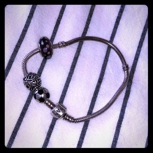 Pandora Bracelet w/ Three Charms